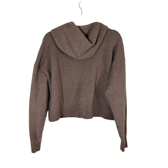 Hollister Hood Sweater XS Brown Neutral Preppy Boho Western Y2K Cozy Comfy 80s - Picture 2 of 9